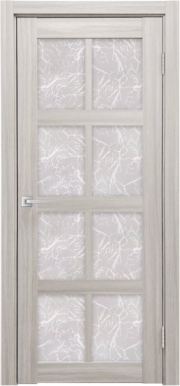 Фото Межкомнатная дверь Легенда К-8 тон Белая лиственница Остекление Гранит прозрачный